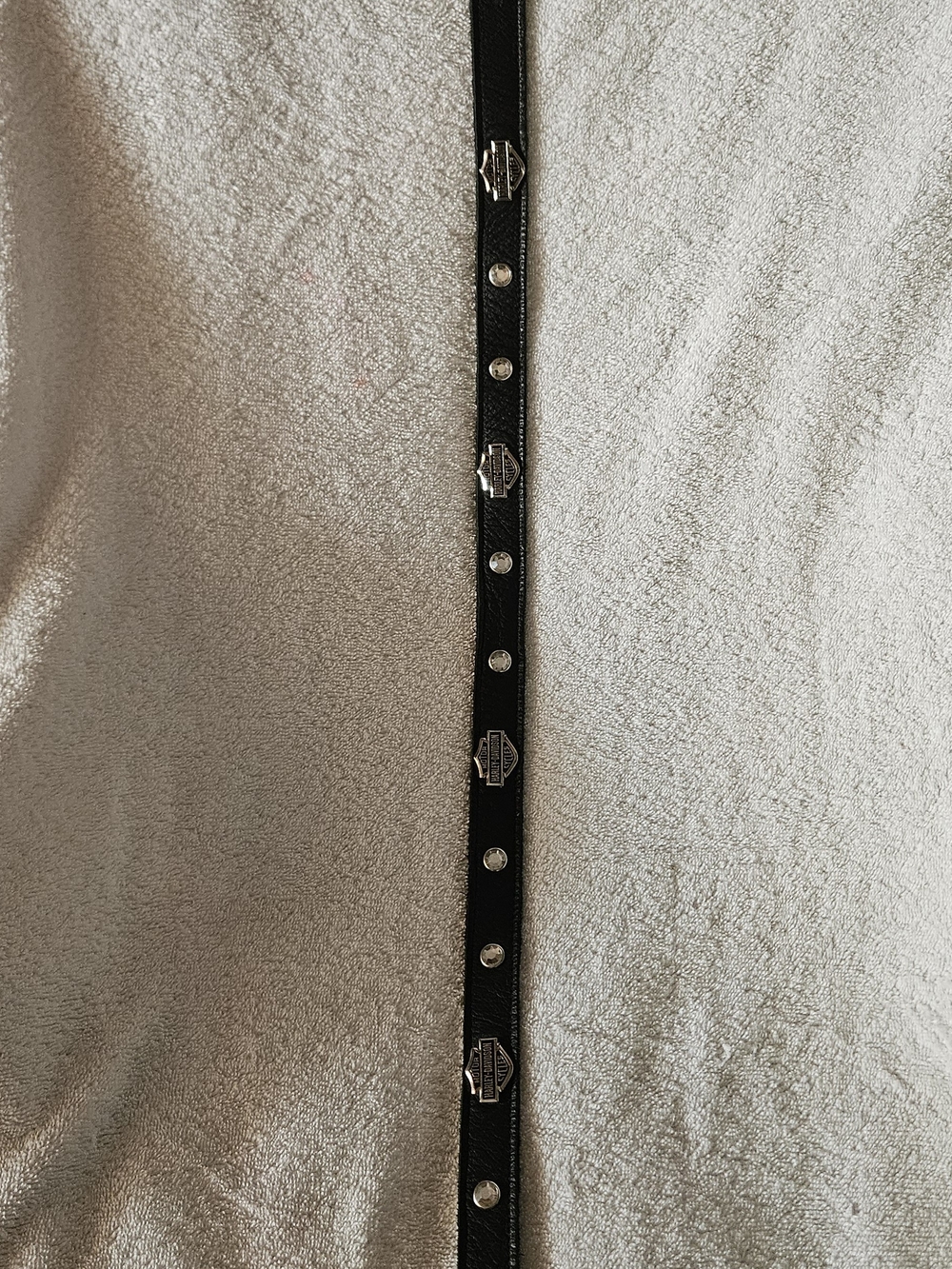 Harley-Davidson Black Genuine Leather Belt with Rinestones Bar Sheild Logo